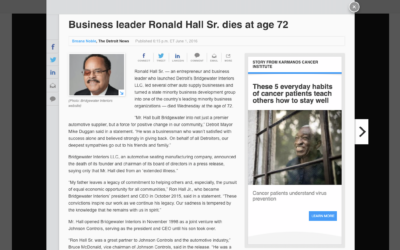 Business Leader Ronald Hall Sr. Passes At Age 72  (2016)