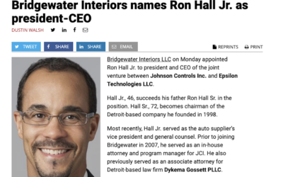 Bridgewater Interiors Names Ron Hall Jr. As President-CEO (2015)