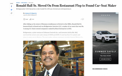 Ronald Hall Sr. Moved On From Restaurant Flop To Found Car-Seat Maker  (2016)