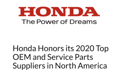 Honda Honors Bridgewater As A 2020 Top OEM And Service Parts Suppliers In North America